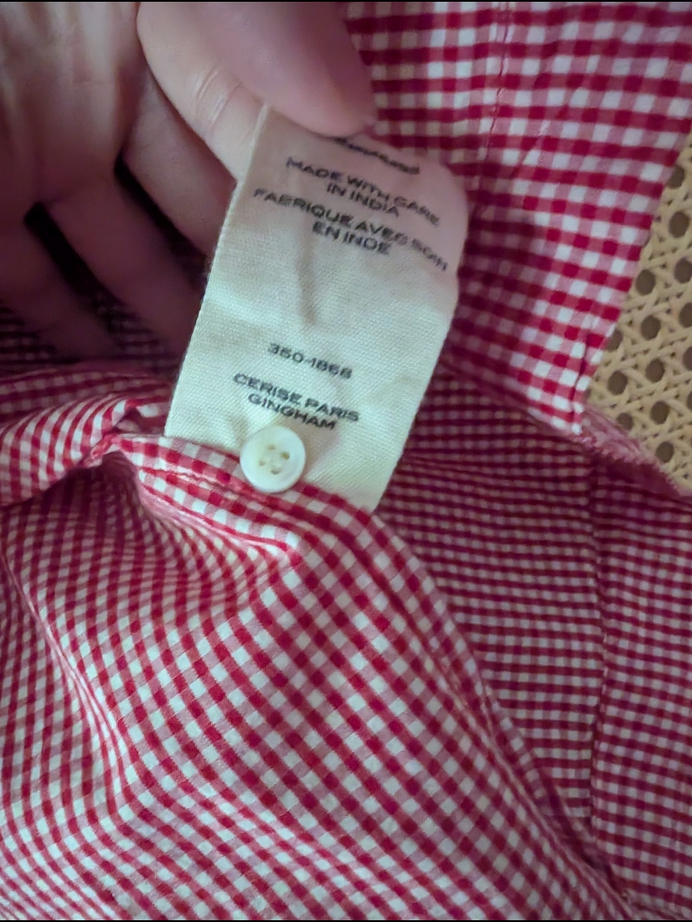 NWT Doen June Top Red Gingham Button-Front Puff Sleeve - Picture 5 of 8